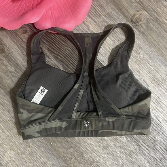 ATHLETA Womens Sz S Olive‎ Contender Printed Sports Bra Camo #446803 Athleisure - Picture 5 of 9